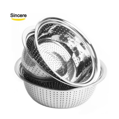 American style Stainless Steel Colander Bowl Mixing Bowl