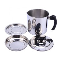 Stainless steel oil pot cooking oil drain cup filtering strainer grease keeper in kitchen