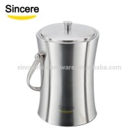 Double wall ice bucket stainless steel1.0/2.0/3.0 Liter