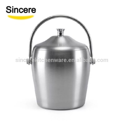 1.2L Double Wall Stainless Steel Ice Bucket With Handle