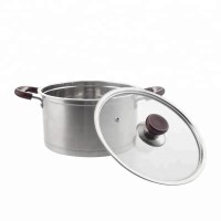 kitchen soup cooking double handle stainless steel stock pot with lid