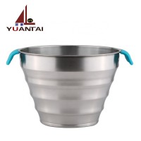 201 stainless steel ice bucket with silicone handle