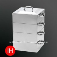 IH Stainless Steel Square Food Steamers For Professional 3 Level 30cm