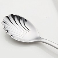 Stainless steel Sugar Salt Soup Spoon Milk or Cafe Spoon Shell Shape Spoon set