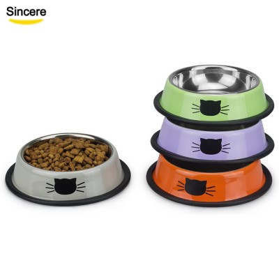 Wholesale Non-skid Rubber Bottom Dog Bowl Stainless Steel Modern Dog Bowl Collapsible Bowl Design For Puppy