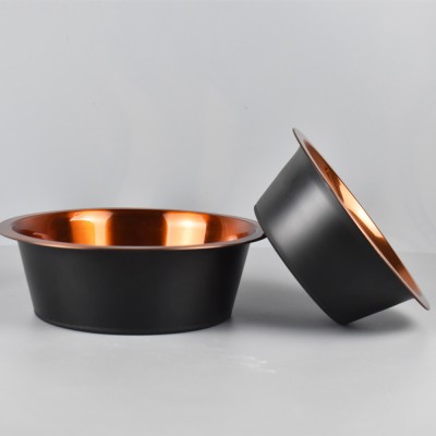 Luxury Copper Color Stainless Steel Dog Bowl With Non Spill Dog Bowl Pet Water Bowl