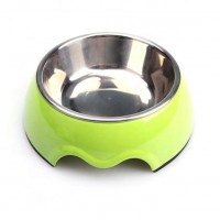 Promotion plastic pet bowl customized color stainless steel dog bowl dog food bowl water bowl