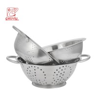 3Pcs stainless steel fruit wash basket kitchen vegetable strainer basket metal colander