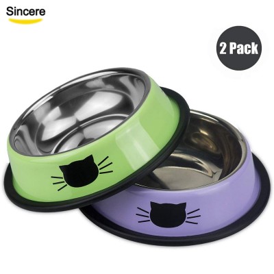 Personalized Logo stainless steel dog bowl collapsible pet bowl feeder bowl