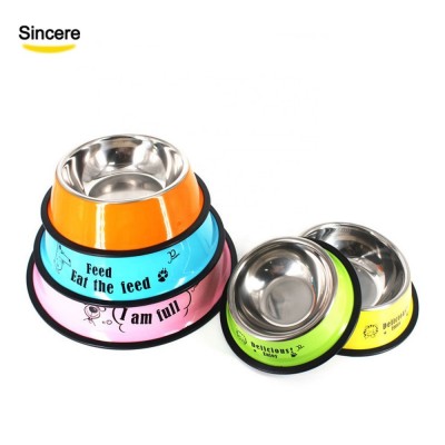 cheaper price stainless steel pet bowl customized color food bowl dog bowl